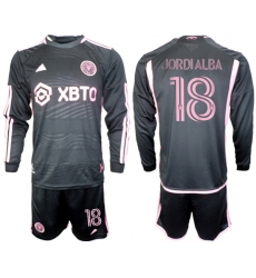 Men's Inter Miami CF #18 Jordialba 2023-24 Black Away Soccer Jersey Suit