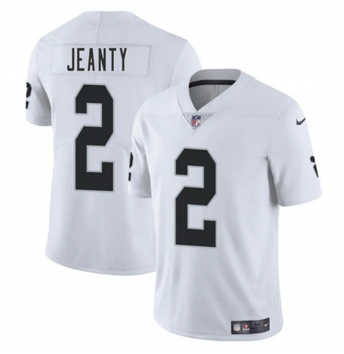 Men's Las Vegas Raiders #2 Ashton Jeanty White 2025 Draft Vapor Untouchable Limited Football Stitched Jersey