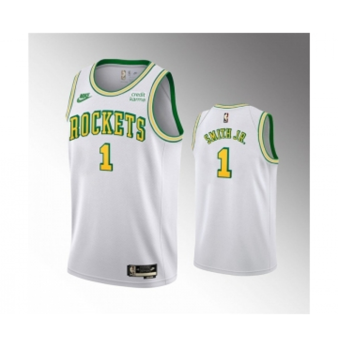Men's Houston Rockets #1 Jabari Smith jr. White Swingman Classic Edition Stitched Basketball Jersey