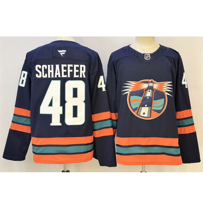 Men's New York Islanders #48 Matthew Schaefer Navy 2024-25 Stitched Hockey Jersey