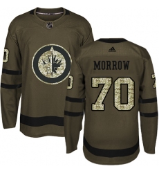 Men's Adidas Winnipeg Jets #70 Joe Morrow Authentic Green Salute to Service NHL Jersey