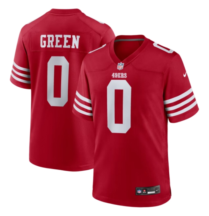 Men's San Francisco 49ers #0 Renardo Green Nike Scarlet Game Jersey