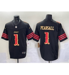 Men's San Francisco 49ers #1 Ricky Pearsall Black 2025 F.U.S.E. “Rivalries” Vapor Limited Stitched Football Jersey