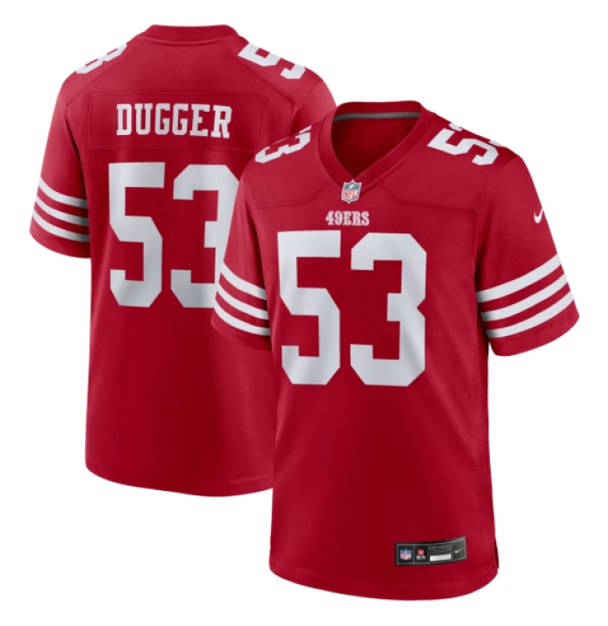 Men's San Francisco 49ers #53 Jaden Dugger Nike Scarlet Team Game Jersey