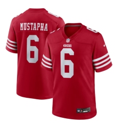 Men's San Francisco 49ers #6 Malik Mustapha Nike Scarlet Game Jersey