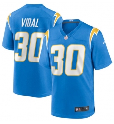 Men's Los Angeles Chargers #30 Kimani Vidal Blue 2025 Football Stitched Game Jersey