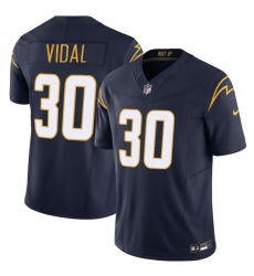 Men's Los Angeles Chargers #30 Kimani Vidal Navy 2025 F.U.S.E. Alternate Vapor Limited Football Stitched Jersey