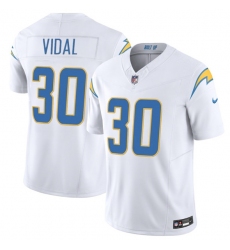 Men's Los Angeles Chargers #30 Kimani Vidal White 2025 F.U.S.E. Vapor Limited Football Stitched Jersey