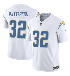 Men's Los Angeles Chargers #32 Jaret Patterson White 2025 F.U.S.E. Vapor Limited Football Stitched Jersey