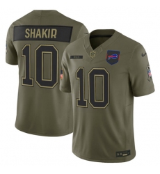 Men's Buffalo Bills #10 Khalil Shakir Olive 2025 Salute to Service Limited Football Stitched Jersey
