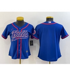 Youth Buffalo Bills Blank Royal With Patch Cool Base Stitched Baseball Jersey