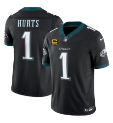 Men's Philadelphia Eagles #1 Jalen Jurts Black 2025 F.U.S.E. With 4-Star C Vapor Untouchable Limited Throwback Stitched Football Jersey