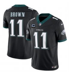 Men's Philadelphia Eagles #11 A.J. Brown Black 2025 F.U.S.E. With 3-Star C Vapor Untouchable Limited Football Stitched Jersey