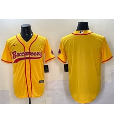 Men's Tampa Bay Buccaneers Blank Gold Cool Base Stitched Baseball Jersey