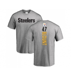 Football Pittsburgh Steelers #47 Mel Blount Ash Backer T-Shirt