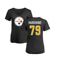 Football Women's Pittsburgh Steelers #81 Jesse James Black Backer Slim Fit Long Sleeve T-Shirt