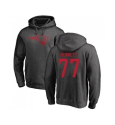 Football New England Patriots #77 Michael Bennett Ash One Color Pullover Hoodie