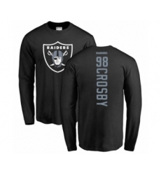 Football Oakland Raiders #98 Maxx Crosby Black Backer Long Sleeve T-Shirt