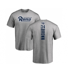 Football Los Angeles Rams #34 Malcolm Brown Ash Backer T-Shirt