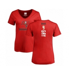 Football Women's Tampa Bay Buccaneers #9 Matt Gay Red Backer T-Shirt