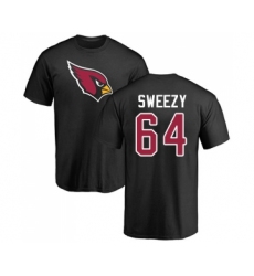 Football Arizona Cardinals #64 J.R. Sweezy Black Name & Number Logo T-Shirt