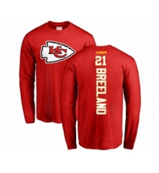 Football Kansas City Chiefs #21 Bashaud Breeland Red Backer Long Sleeve T-Shirt
