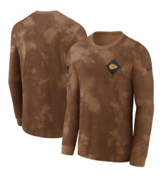 Men's Kansas City Chiefs Brown 2023 Salute To Service Long Sleeve T Shirt