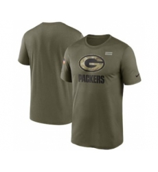Men's Green Bay Packers Football Olive 2021 Salute To Service Legend Performance T-Shirt