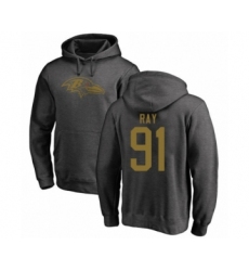 Football Baltimore Ravens #91 Shane Ray Ash One Color Pullover Hoodie