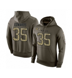 Football Men's Baltimore Ravens #35 Gus Edwards Green Salute To Service Pullover Hoodie