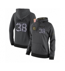 Football Women's Pittsburgh Steelers #38 Jaylen Samuels Stitched Black Anthracite Salute to Service Player Performance Hoodie