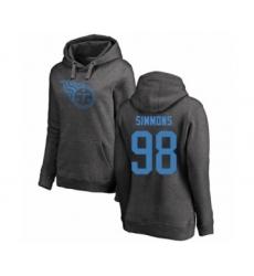 Football Women's Tennessee Titans #98 Jeffery Simmons Ash One Color Pullover Hoodie