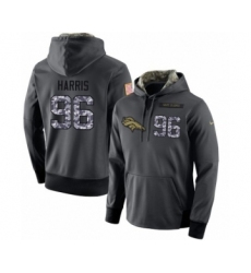 Football Men's Denver Broncos #96 Shelby Harris Stitched Black Anthracite Salute to Service Player Performance Hoodie
