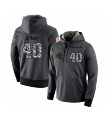 Football Men's Carolina Panthers #40 Alex Armah Stitched Black Anthracite Salute to Service Player Performance Hoodie