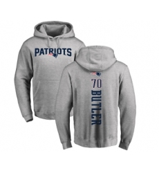 Football New England Patriots #70 Adam Butler Ash Backer Pullover Hoodie