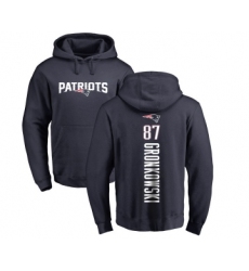 Football New England Patriots #87 Rob Gronkowski Navy Blue Backer Pullover Hoodie