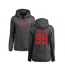 Football Women's New England Patriots #95 Derek Rivers Ash One Color Pullover Hoodie