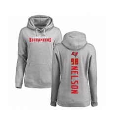 Football Women's Tampa Bay Buccaneers #98 Anthony Nelson Ash Backer Pullover Hoodie