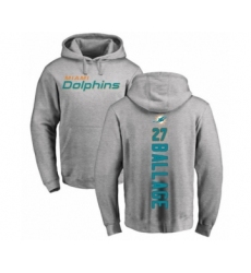Football Miami Dolphins #27 Kalen Ballage Ash Backer Pullover Hoodie