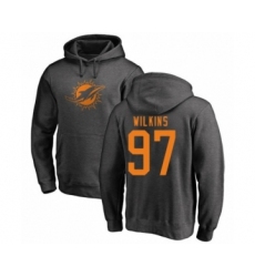 Football Miami Dolphins #97 Christian Wilkins Ash One Color Pullover Hoodie