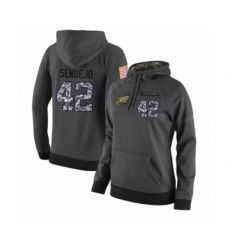 Football Women's Philadelphia Eagles #42 Andrew Sendejo Stitched Black Anthracite Salute to Service Player Performance Hoodie
