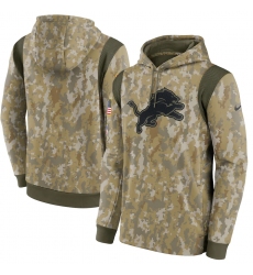 Men's Detroit Lions Nike Camo 2021 Salute To Service Therma Performance Pullover Hoodie