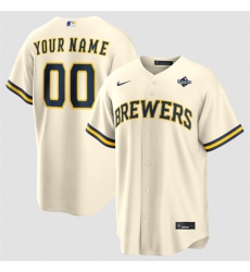 Men's Milwaukee Brewers ACTIVE PLAYER Custom Cream 2026 World Series Cool Base Stitched Baseball Jersey