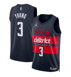 Men's Washington Wizards #33 Kyle Kuzma Navy 2024-25 Statement Edition Stitched Basketball Jersey