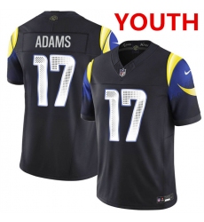 Youth los angeles rams #17 davante adams midnight blue 2025 f.u.s.e. “rivalries” vapor limited stitched football jersey