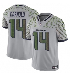 Men's Seattle Seahawks #14 Sam Darnold Gray 2025 F.U.S.E. “Rivalries” Vapor Untouchable Limited Football Stitched Jersey