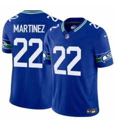 Men's Seattle Seahawks #22 Damien Martinez Royal 2025 F.U.S.E Throwback Vapor Limited Football Stitched Jersey