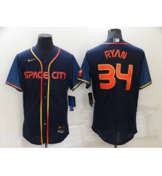 Men's Houston Astros #34 Nolan Ryan Nike Navy 2022 City Connect Player Jersey