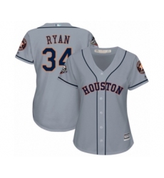 Women's Houston Astros #34 Nolan Ryan Authentic Grey Road Cool Base 2019 World Series Bound Baseball Jersey