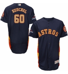 Men's Majestic Houston Astros #60 Dallas Keuchel Navy Blue Alternate 2018 Gold Program Flex Base Authentic Collection MLB Jersey